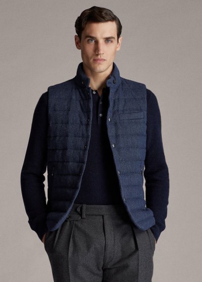 Men's Ralph Lauren Tweed Down Vests | 143027OBD